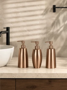 Cirelle 1pc Stainless Steel Soap Dispenser, Rose Gold, Refillable Bottle For Shower Gel/Hand Soap/Lotion, Household Daily Essential, Suitable For Kitchen/Bathroom/Sink/Vanity Table - multicolor - View 4
