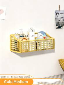 Metal Mesh Makeup Organizer, Large Capacity Vanity Countertop Cosmetic Storage Basket, Multi‑Compartment Skincare Display Rack - Multicolor - View 4