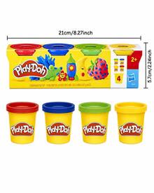 Hasbro Modeling Clay Set 4 Colors 212g Soft Craft Dough Kit, Smooth Easy Shape DIY Art Material For Creative Play, Bright Color Molding Compound, Classroom Activity Supplies Gift Idea - Multicolor - View 3