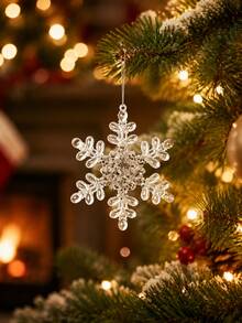 Transparent Acrylic Snowflake Ornaments, Christmas Tree Hanging Pendants, Decorative Hanging Props For Xmas Wreath, Gift Bag & Scene Layout Decoration - Multicolor - View 1