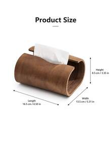 Cirelle Hộp đựng khăn giấy gỗ óc chó, nắp hộp đựng khăn giấy thiết kế cong dung tích lớn, trang trí nhà cửa phong cách vintage cho phòng khách, phòng ngủ, văn phòng và bàn cà phê - Nhiều màu - Xem 3
