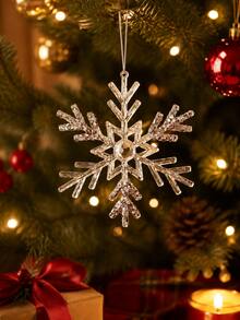 Transparent Acrylic Snowflake Ornaments, Christmas Tree Hanging Pendants, Decorative Hanging Props For Xmas Wreath, Gift Bag & Scene Layout Decoration - Multicolor - View 5