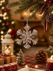 Transparent Acrylic Snowflake Ornaments, Christmas Tree Hanging Pendants, Decorative Hanging Props For Xmas Wreath, Gift Bag & Scene Layout Decoration - Multicolor - View 3