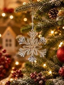 Transparent Acrylic Snowflake Ornaments, Christmas Tree Hanging Pendants, Decorative Hanging Props For Xmas Wreath, Gift Bag & Scene Layout Decoration - Multicolor - View 6