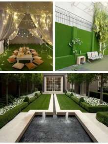 Artificial Grass Mat Indoor Outdoor, Fake Lawn Rug For Balcony Garden Decor, Synthetic Turf Carpet For Beach Essentials, Pool Swimming Games, Patio Play Mat - Green - View 4