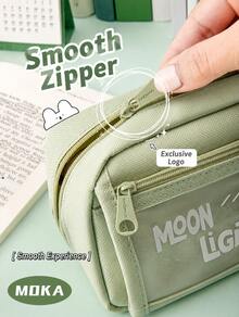 Moon Light Pencil Case, Extra Large Capacity Simple Pencil Box, Aesthetic Student Stationery Bag For School Office Supplies - multicolor - View 7