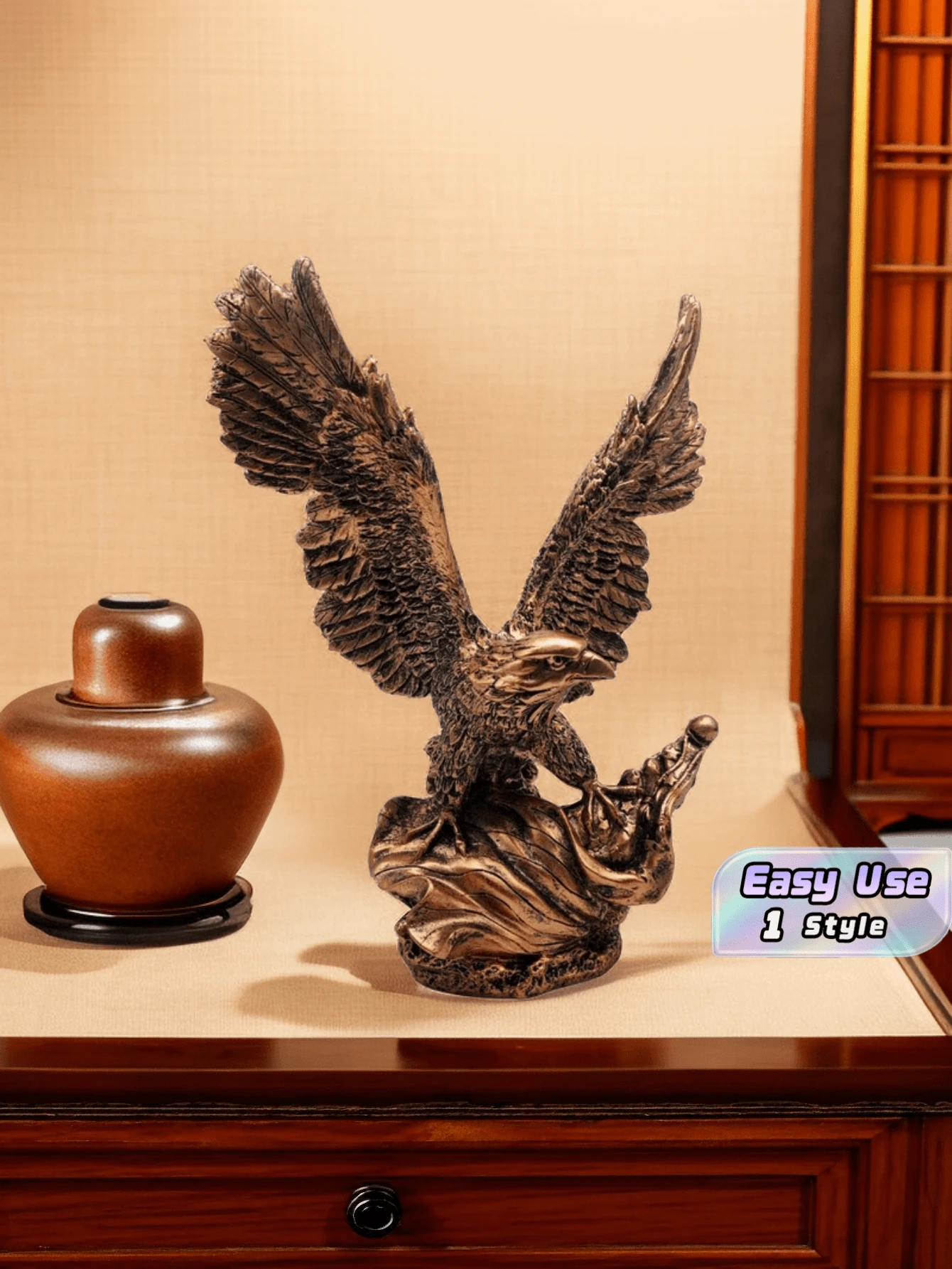 復古展翅樹脂雕像 動物小擺飾 辦公室居家桌面裝飾擺件 - 多色 - 查看 1