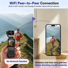 Teckwe 2K HD Pocket Action Camera, 180° Rotatable Lens, WiFi Control, 2000mAh Battery, Timelapse Camera For Outdoor, Cycling, Travel - View 8
