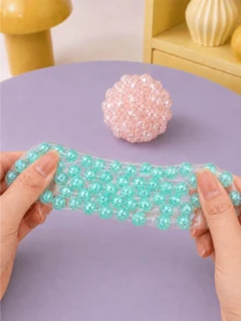 MINKOJA 1pc Transparent Pearl Stress Relief Toy, Transparent Squeeze Toy, Handmade Fidget Ball, Decompression Toy, Transparent INS Style, For Stress Release & Anxiety Relief - Multicolor - View 5