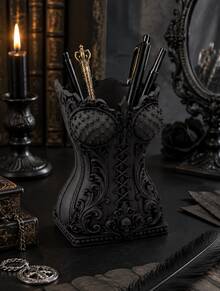 Tempat Kuas Makeup Gaya Korset Gotik, Dekorasi Vintage untuk Meja Rias, Organizer Meja. - warna-warni - View 2