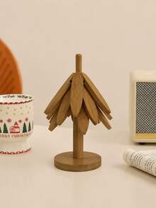 Nordic‑Style Tree‑Shaped Wooden Storage Rack With Vertical Storage Support, A Decorative Piece For Desktops - multicolor - View 4