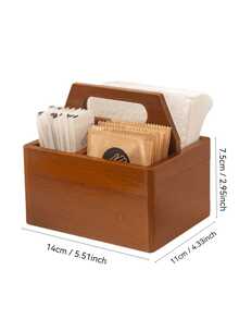 Cirelle Wooden Desktop Organizer With Carry Handle, Multi-Compartment Storage Box For Pens, Napkins & Office Supplies, Minimalist Home Office Desk Decor - multicolor - View 7