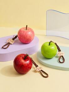 Joivida 1Pc/3Pcs Realistic Apple Bag Charm Cute Faux Fruit Keychain Pendant With Brown Cord Lightweight Purse Backpack Accessory Y2K Gift For Girls Women - Multicolor - View 9