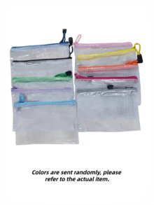 Clear Pen Bag 10 Pcs Mesh Zipper File Pouch Waterproof Travel Storage For School Supplies Tickets Cosmetics Stationery Back To School Student Backpack Must Have Smart Choice - A6 - View 11