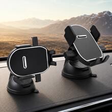 Teckwe Universal Gravity Car Phone Holder With Strong Suction Cup Base, Adjustable Dashboard Mount, One-Hand Operation And Anti-Slip Clamp For Smartphones - Black - View 4