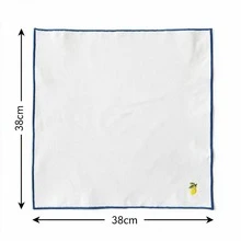 Cirelle 4pcs Coastal Embroidered Placemats - White Cloth Dining Placemats With Blue Border & Summer Motifs, Washable Table Mats For Indoor & Outdoor Dining - Multicolor - View 5