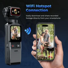 Teckwe 2K HD Pocket Action Camera, 180° Rotatable Lens, WiFi Control, 2000mAh Battery, Timelapse Camera For Outdoor, Cycling, Travel - View 4