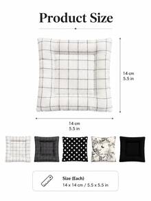 Muroi Mono Ins Style Black White Polka Dot Bow Quilted Coaster, Square Fabric Heat‑Resistant Cup Mat, Non‑Slip Table Decor, Photo Prop For Coffee Cup, Tabletop Ornament For Dining Table, Desk, Kitchen Countertop, Cafe, Tea House.Home&Living. - Black and white polka dot lattice - View 3