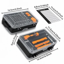 Teckwe 115件電子維修工具組，精密螺絲起子套組，人體工學防滑手柄，螺絲記憶墊，延長桿與撬開工具，適用於手機、筆記型電腦、相機、手錶與遊戲機 - 橙色 - 查看 5