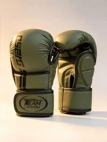 Half-Finger Boxing Gloves, MMA Professional Training, Muay Thai, Combat Sports, Youth, Adult,Split-Finger Boxing Gloves, Sparring Partners, Five-Finger Boxing Gloves. - Army Green - View 2
