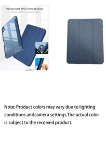 Blue Silicone Folding Shockproof Protective Case Compatible With Apple Tablet, Compatible With Tablet - Blue - View 3