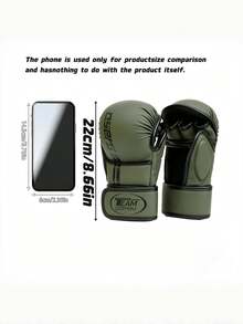 Half-Finger Boxing Gloves, MMA Professional Training, Muay Thai, Combat Sports, Youth, Adult,Split-Finger Boxing Gloves, Sparring Partners, Five-Finger Boxing Gloves. - Army Green - View 6