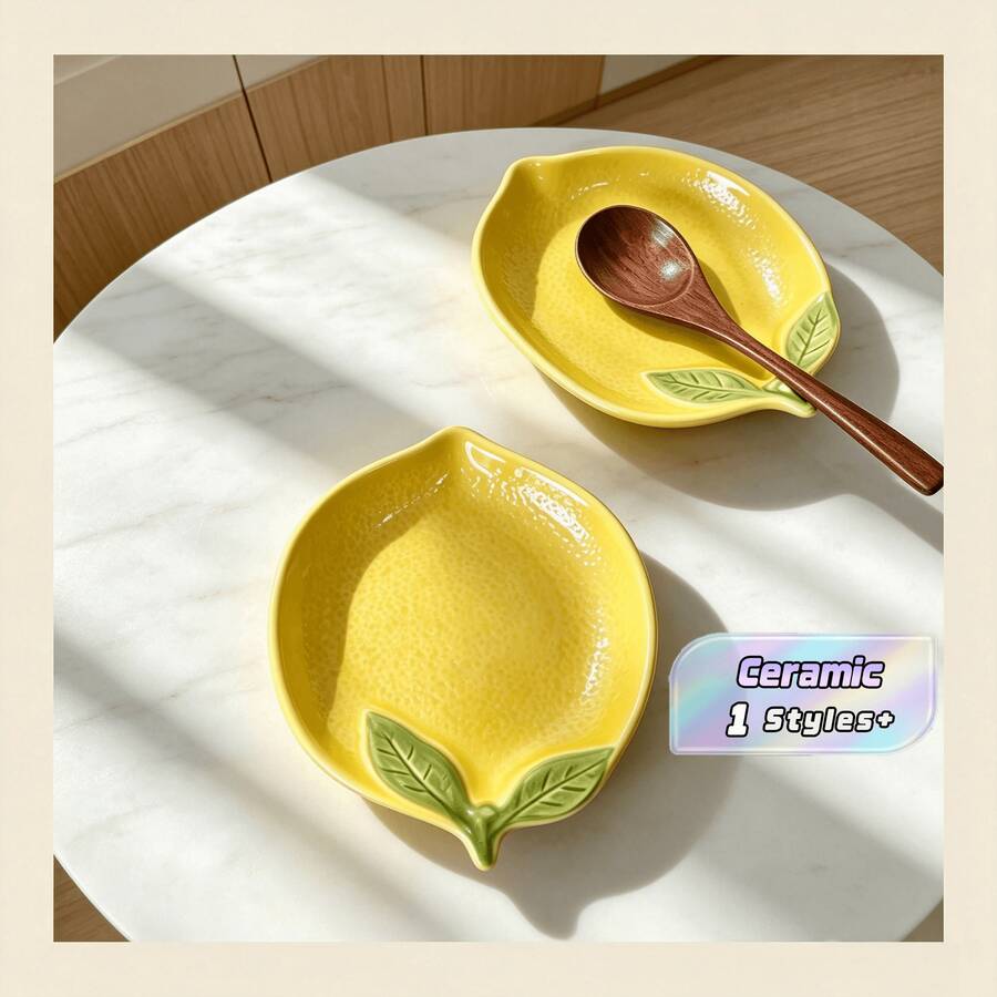 Large-Sized Lemon Ceramic Spoon Holder, Suitable For The Stove, An Elegant Cooking Utensil Holder, Heat-Resistant Dish Rack, Can Be Placed On The Countertop, Can Be Put In The Dishwasher. - Multicolor - View 1