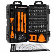 Teckwe 115件電子維修工具組，精密螺絲起子套組，人體工學防滑手柄，螺絲記憶墊，延長桿與撬開工具，適用於手機、筆記型電腦、相機、手錶與遊戲機 - 橙色 - 查看 2