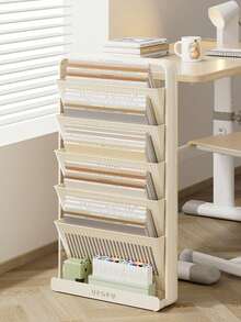 Mobile Bookshelf, Multi-Tier Floor Gap Storage Rack, Large Capacity Book Holder, Desktop Book Organizer For Student Classroom Desk - Multicolor - View 4