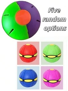 Magic Bouncing Transformable UFO Dog Toy, Interactive Deformation Flying Disc Ball For Outdoor Fetch Play, Durable TPR Toy For Park Backyard Beach - Multicolor - View 9