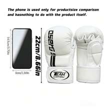 Half-Finger Boxing Gloves, MMA Professional Training, Muay Thai, Combat Sports, Youth, Adult,Split-Finger Boxing Gloves, Sparring Partners, Five-Finger Boxing Gloves. - White - View 8
