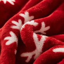 Cirelle Christmas Red Snowflake Blanket, Soft Plush Fleece Flannel Bed Throw, Cozy Warm Winter Holiday Blanket For Bed, Couch & Sofa - Red - View 3