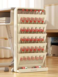 Mobile Bookshelf, Multi-Tier Floor Gap Storage Rack, Large Capacity Book Holder, Desktop Book Organizer For Student Classroom Desk - Multicolor - View 3