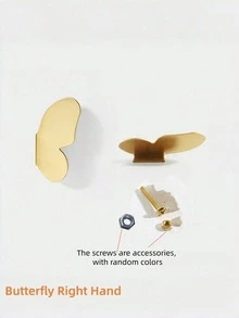 Cirelle 1pc Metal Butterfly Cabinet Knob, Brushed Gold Decorative Drawer Pull, Modern Minimalist Butterfly Handle For Wardrobe & Dresser - Yellow - View 16