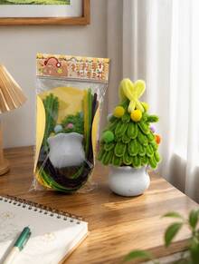 1/2/3pcsDIY Potted Flower Pipe Cleaners Craft Kit, Multicolor Chenille Stem Set With Mini Flowerpot, Handmade Potted Bouquet Making Supplies, Tabletop Home Decor, Valentine'S Day Birthday Gift For Adults - Multicolor - View 2