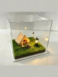 1pc Premium Transparent Acrylic Display Case - Elegant Collectible Storage Solution, Detachable Acrylic Display Box, Dust-Proof Display Box, Ideal For Small Figurines, Action Figures, Collectibles, Etc., Multiple Sizes Available, White Base - White - View 10
