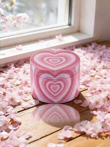 1PC 40mm Pink Heart Shape Metal Grinder Dopa Mine Style Herb Spice Crusher With Pollen Catcher Portable Manual Mill Magnetic Lid Sharp Teeth For Fine Grind Storage Container - Pink - View 4