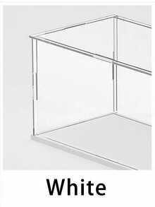 1pc Premium Transparent Acrylic Display Case - Elegant Collectible Storage Solution, Detachable Acrylic Display Box, Dust-Proof Display Box, Ideal For Small Figurines, Action Figures, Collectibles, Etc., Multiple Sizes Available, White Base - White - View 8