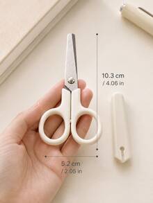 1/3/5 Pcs Mini White Scissors, Portable Stainless Steel Paper Cutter, Handmade Stationery, Gift For Office Or Study, Tool - Simple hand cut - View 2