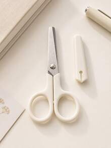 1/3/5 Pcs Mini White Scissors, Portable Stainless Steel Paper Cutter, Handmade Stationery, Gift For Office Or Study, Tool - Simple hand cut - View 1