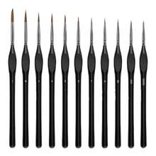 11 Pcs [Mini Painting] Detail Brush Set, Fine Tip Brushes | For Miniature Painting, Acrylic, Watercolor, Oil Painting, Model, Handicraft, Line Drawing - Universal Credit - View 3