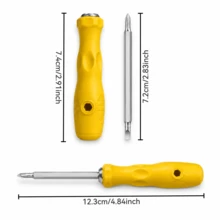Teckwe 12-In-1 Mini Screwdriver Kit, 6 Replaceable Double-Ended Carbon Steel Bits, Ergonomic Non-Slip Handle, Dual Grip Design, Portable Precision Tool Set For Phone, Watch And Small Electronic Device Repairs - Yellow - View 5