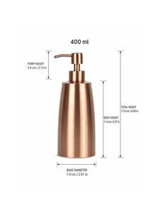 Cirelle 1pc Stainless Steel Soap Dispenser, Rose Gold, Refillable Bottle For Shower Gel/Hand Soap/Lotion, Household Daily Essential, Suitable For Kitchen/Bathroom/Sink/Vanity Table - multicolor - View 6