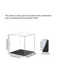 Black Base High-Definition Collectible Display Box, Assembled Transparent Acrylic Box, Alternative To Glass Box, Used For Displaying Figurines, Dolls, Ornaments, Home Storage & Organization, Gift Box - Black - View 4