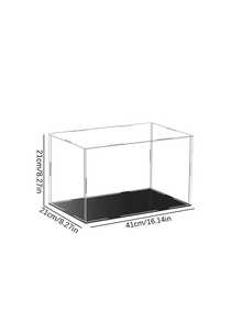 Black Base High-Definition Collectible Display Box, Assembled Transparent Acrylic Box, Alternative To Glass Box, Used For Displaying Figurines, Dolls, Ornaments, Home Storage & Organization, Gift Box - Black - View 10