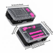 Teckwe 115pcs Precision Screwdriver Set, Multifunctional Electronics Repair Tool Kit, Non-Slip Handle, Extension Rod And Pry Tools For Phones, Laptops And Watches - pink - View 5