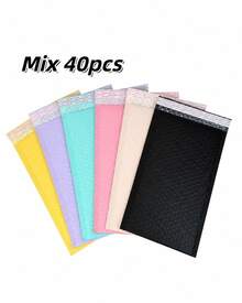 40Pcs Polyethylene Bubble Mailers, Padded Shipping Envelope Bags - Multicolor - View 9