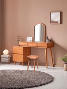 1PC Removable Wooden Round Seat - Anti-Slip Multi-Functional Stool - Suitable For Dressing Tables, Bars, Bathrooms, Flower Pot Stands, Living Rooms, Dining Rooms, And Offices - Multicolor - View 5