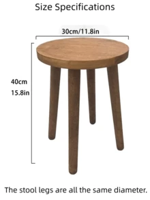 1PC Removable Wooden Round Seat - Anti-Slip Multi-Functional Stool - Suitable For Dressing Tables, Bars, Bathrooms, Flower Pot Stands, Living Rooms, Dining Rooms, And Offices - Multicolor - View 2