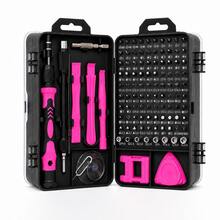 Teckwe 115pcs Precision Screwdriver Set, Multifunctional Electronics Repair Tool Kit, Non-Slip Handle, Extension Rod And Pry Tools For Phones, Laptops And Watches - pink - View 2